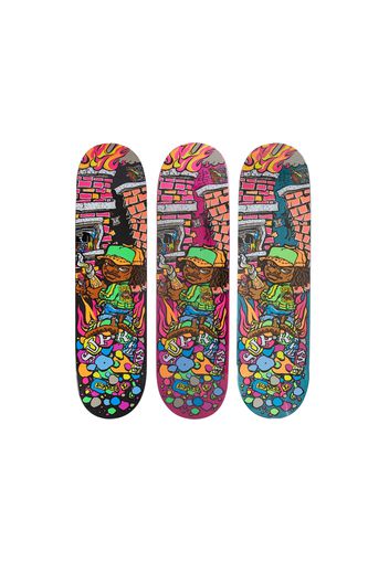 Supreme Molotov Kid Skateboard Deck Black/Pink/Teak Set