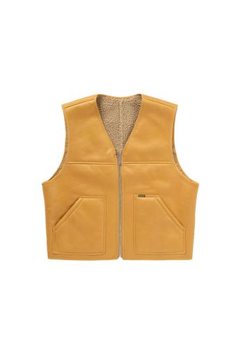 Supreme Reversible Faux Shearling Work Vest Yellow