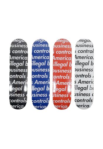 Supreme Illegal Business Skateboard Deck Black/Blue/Red/White Set