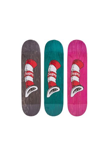 Supreme Cat in the Hat Skateboard Deck Black/Green/Pink Set