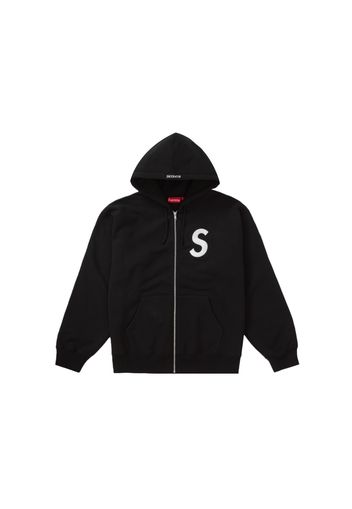 Supreme S Logo Zip Up Hooded Sweatshirt Black