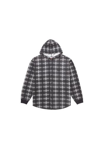 Supreme Hooded Plaid Knit Shirt Black