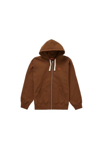 Supreme Small Box Drawcord Zip Up Hooded Sweatshirt Brown