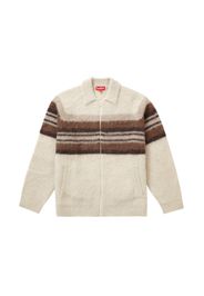 Supreme Brushed Wool Zip Up Sweater Cream