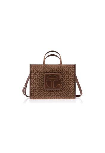 Telfar Medium Jacquard Shopper Tan Monogram