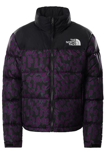 The North Face Womens 1996 Printed Retro Nuptse 700 Fill Packable Jacket Gravity Purple Leopard Print