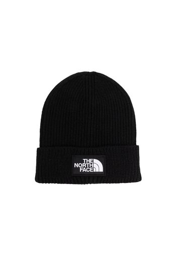 The North Face Logo Patch Ribbed Beanie Black