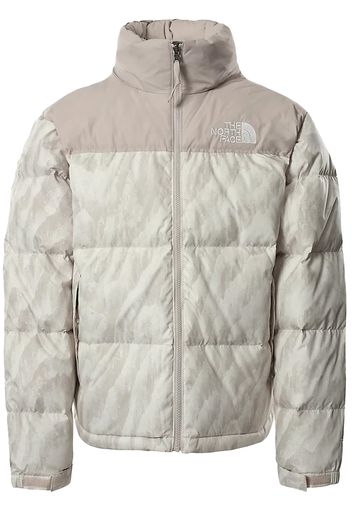 The North Face 1996 Printed Retro Nuptse 700 Fill Packable Jacket Silver Grey Wooden Tiger Print