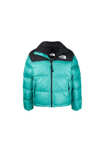The North Face Logo-Print Puffer Jacket Black/Green/White