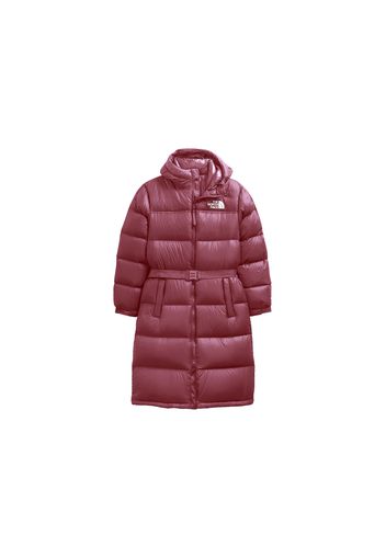 The North Face Womens Nuptse Belted Long Parka Wild Ginger