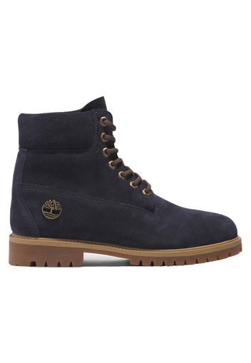 Timberland Heritage 6 Inch Lace Up Waterproof Dark Blue Suede