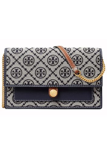 Tory Burch T Monogram Chain Wallet Navy