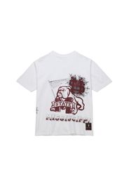 Travis Scott x Mitchell & Ness Mississippi State Bulldogs Hand-Drawn T-Shirt White