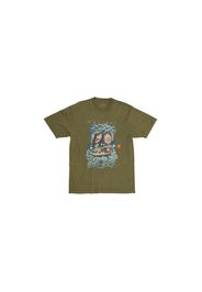 Men's Travis Scott Cactus Jack x Takashi Murakami Melted Utopia Dream Zodiac Tee Shirt in Olive