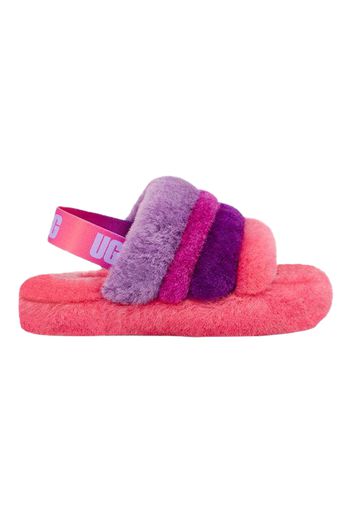 UGG Fluff Yeah Slide Pink Purple Rainbow (Kids)