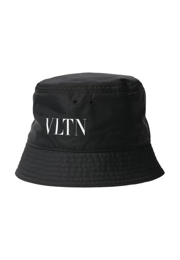 Valentino VLTN Logo Nylon Bucket Hat Black/White