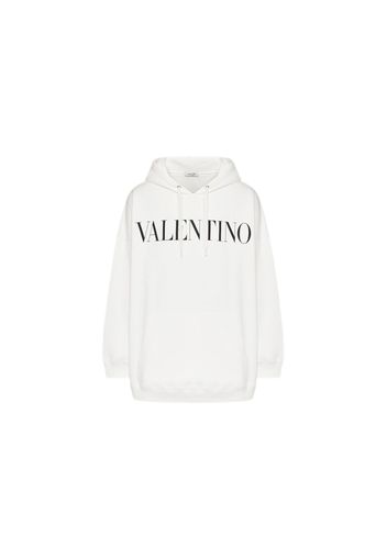 Valentino Logo Oversized Hoodie White/Black