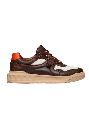 Valentino One Stud Low-Top Brown White