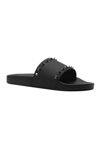 Valentino Rockstud Slides Black Rubber