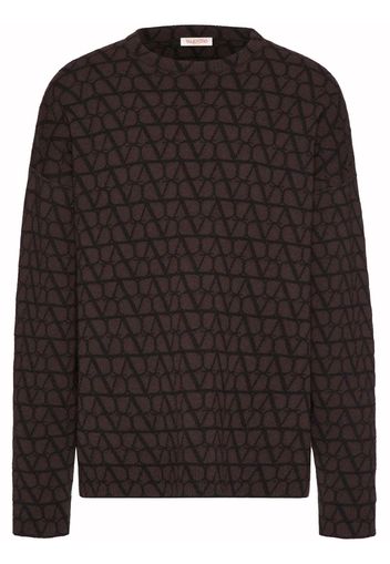 Valentino Allover Logo Knitwear Brown