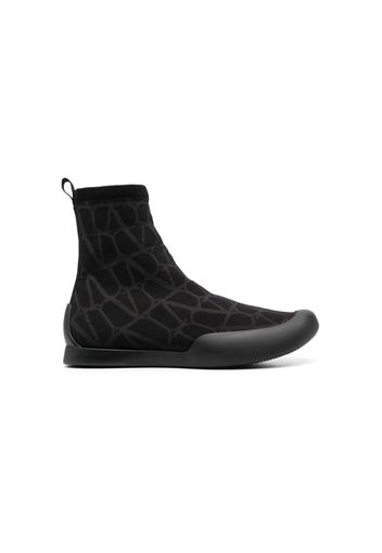 Valentino Toile Iconographe Sock Boot Black