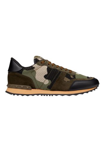 Valentino Garavani Rockrunner Mesh Fabric Camouflage Military Green Beige