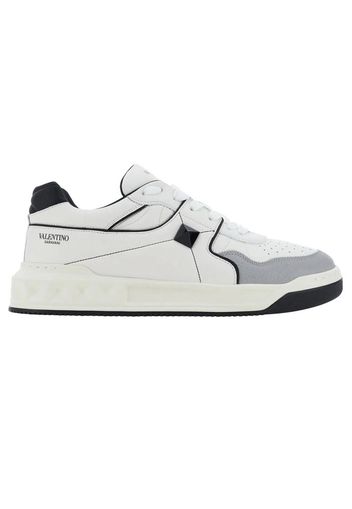 Valentino One Stud Low Sneaker White Black Grey