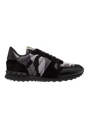 Valentino Garavani Rockrunner Mesh Fabric Camouflage Monochrome