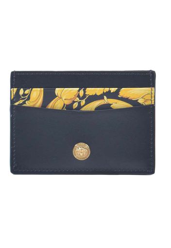 Versace Barocco Print La Medusa Card Holder Black/Gold