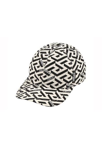 Versace La Greca Print Baseball Hat Black White