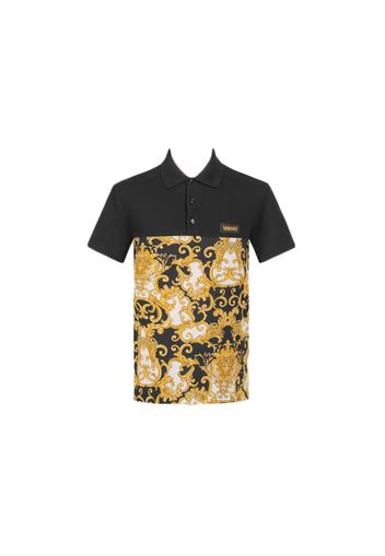 Versace Medusa Print Short Sleeves Polo Shirt Black/Yellow