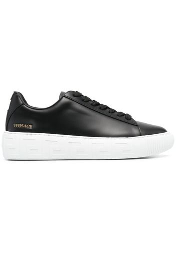Versace Greca Lace-up Sneakers Black White