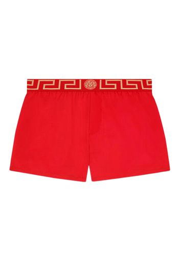 Versace Greca Border Swim Shorts Red