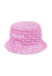 Versace Logo Print Bucket Hat Pink