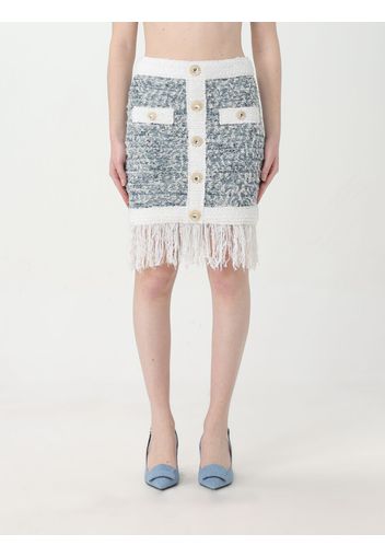 Skirt BALMAIN Woman color Gnawed Blue