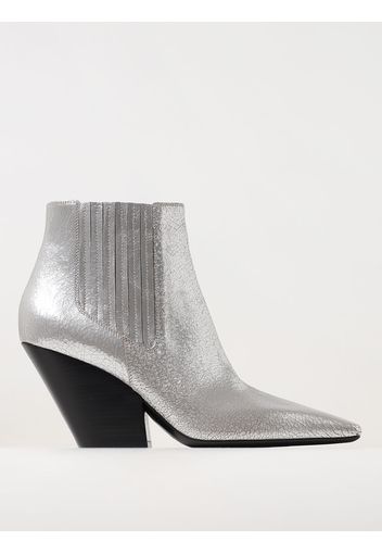 Flat Ankle Boots CASADEI Woman color Silver