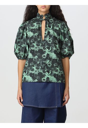 Ganni blouse in printed organic cotton
