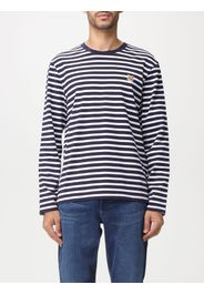 Maison Kitsuné T-shirt in striped cotton with patch