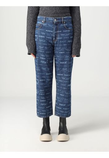 Marni denim jeans with all-over logo