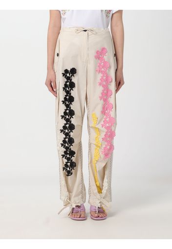 Pants MSGM Woman color Yellow Cream