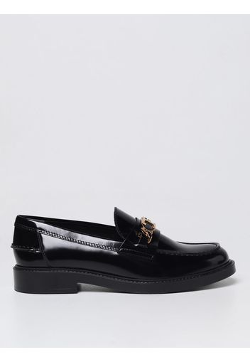 Tod's moccasins in brushed leather with metallic Timeless T