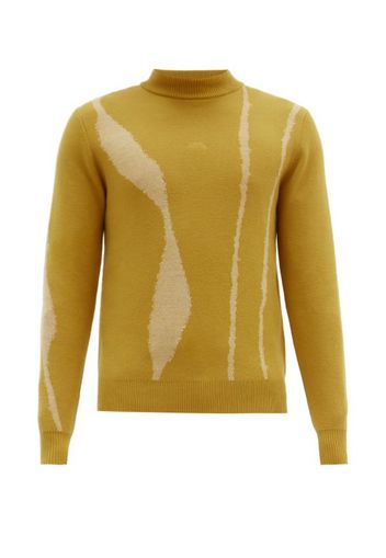 A-Cold-Wall* - Terrain-jacquard Wool Sweater - Mens - Yellow