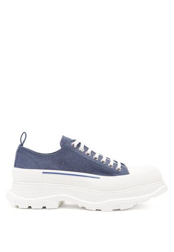 Alexander Mcqueen - Tread Slick Chunky-sole Denim Trainers - Mens - Navy White