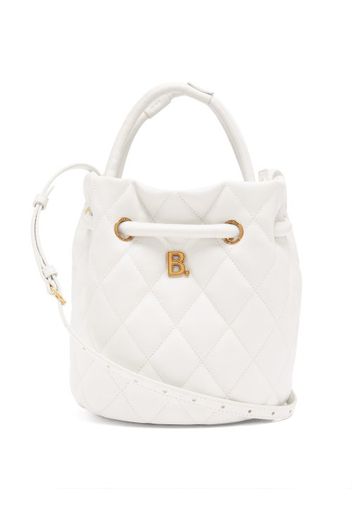Balenciaga - B-logo Quilted-leather Bucket Bag - Womens - White