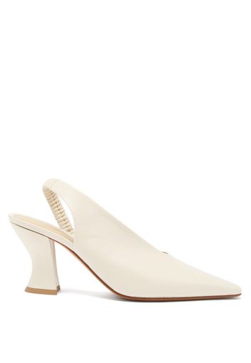 Bottega Veneta - Almond Leather Slingback Pumps - Womens - Ivory