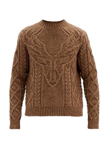 Dsquared2 - Antler Cable-knit Wool Sweater - Mens - Brown