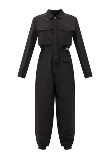 Jil Sander - Logo-patch Cotton-blend Jumpsuit - Womens - Black