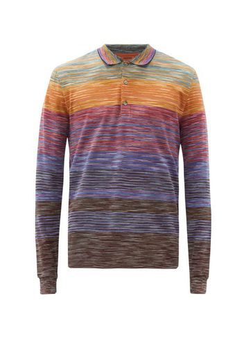 Missoni - Striped Cotton-jersey Long-sleeved Polo Shirt - Mens - Multi