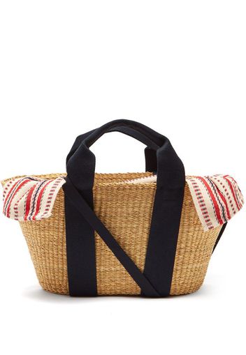 Muuñ - George Woven Straw Basket Bag - Womens - Red Multi