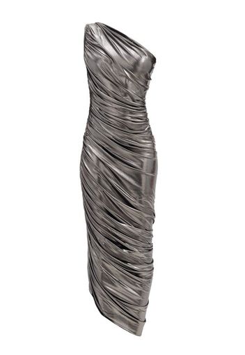 Norma Kamali - Diana One-shoulder Draped Lamé Dress - Womens - Silver